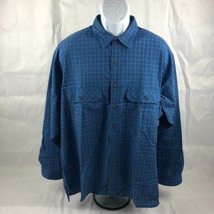 Patagonia Mens Cotton Blend Blue Plaid Shirt